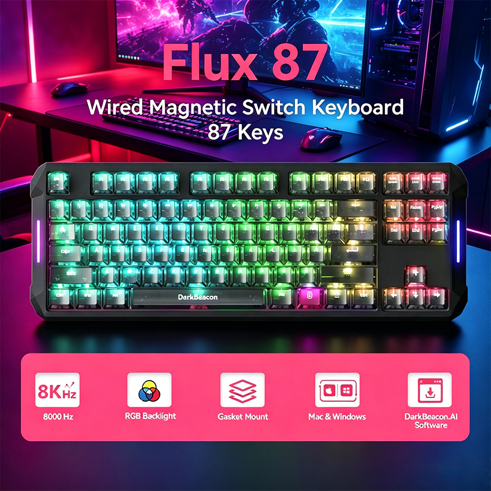 Esports Gaming Photo - Teclado Gamer DarkBeacon Flux 87 com