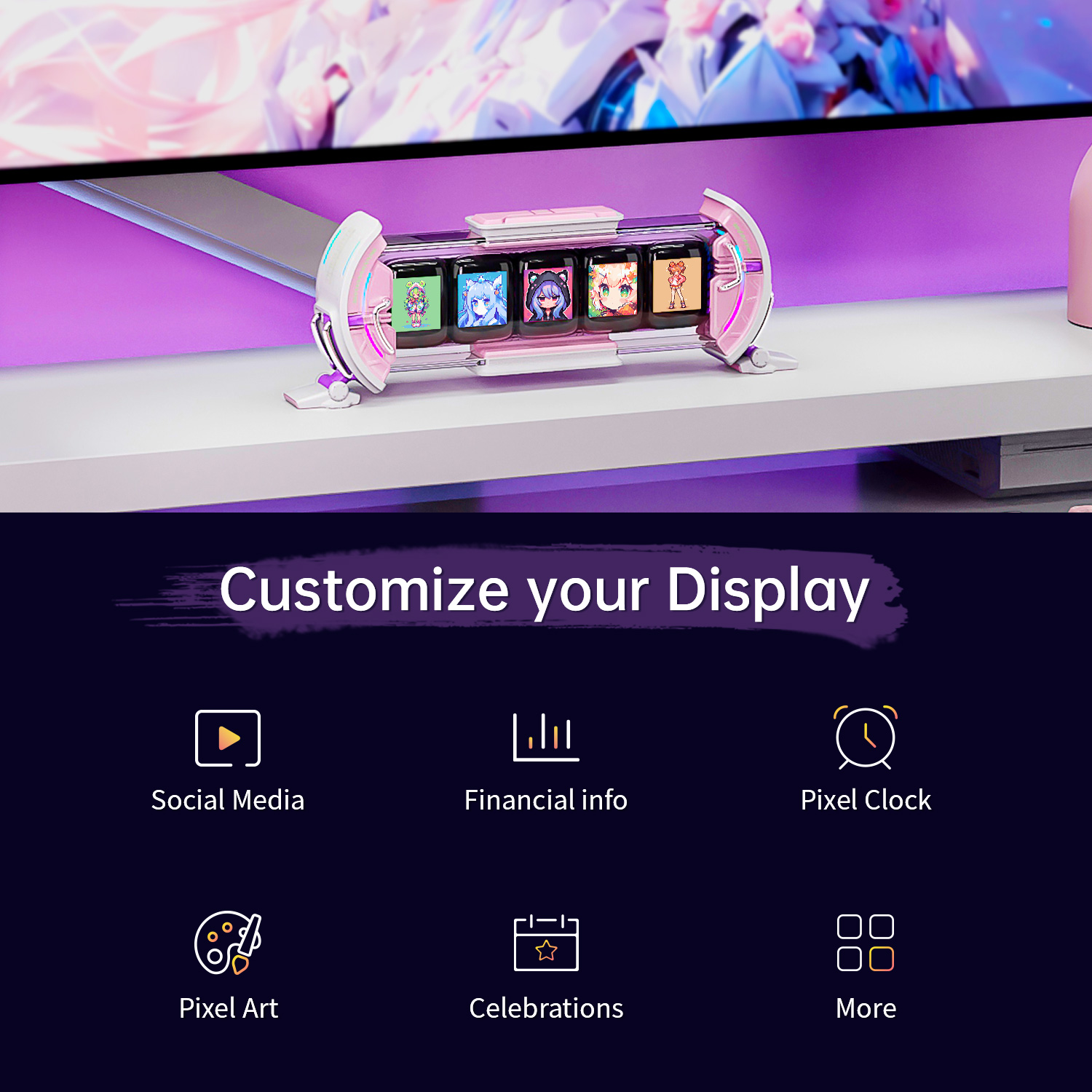 Divoom Times Gate Relógio digi - Esports Gaming Monitor avaliação e preço